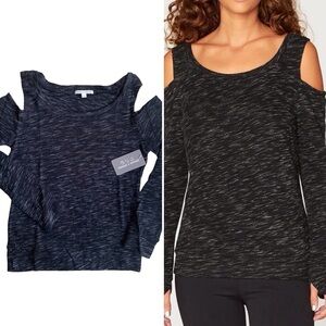 THREADS 4 THOUGHT AZA PULLOVER COLD SHOULDER SWEATER WOMEN COLOR CHARCOAL SIZE S